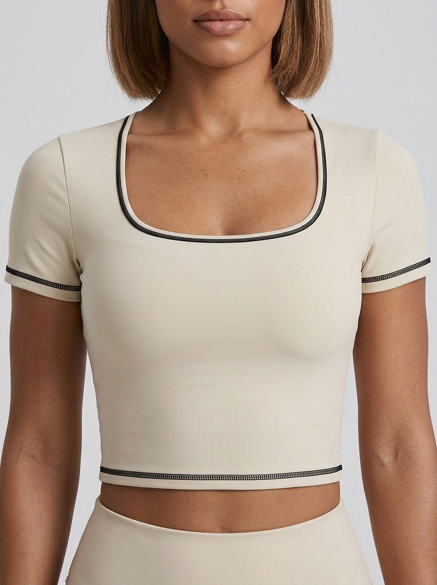 Dejomi Pure Crop Sporttop - Beige