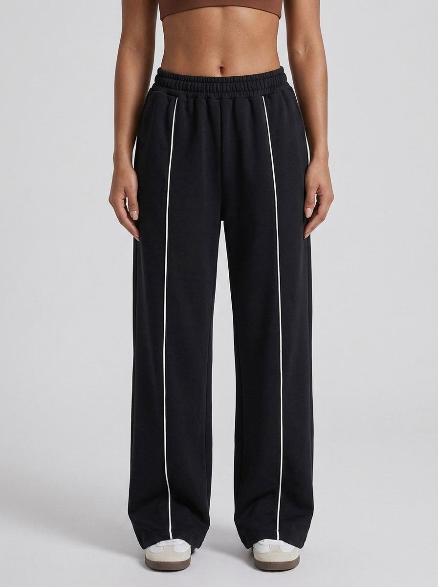 Dejomi Ridge Ease Wide-Leg Broek in Advanced Black