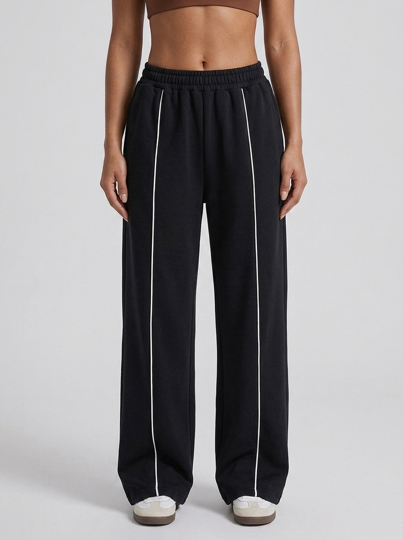 Dejomi Ridge Ease Wide-Leg Broek in Advanced Black