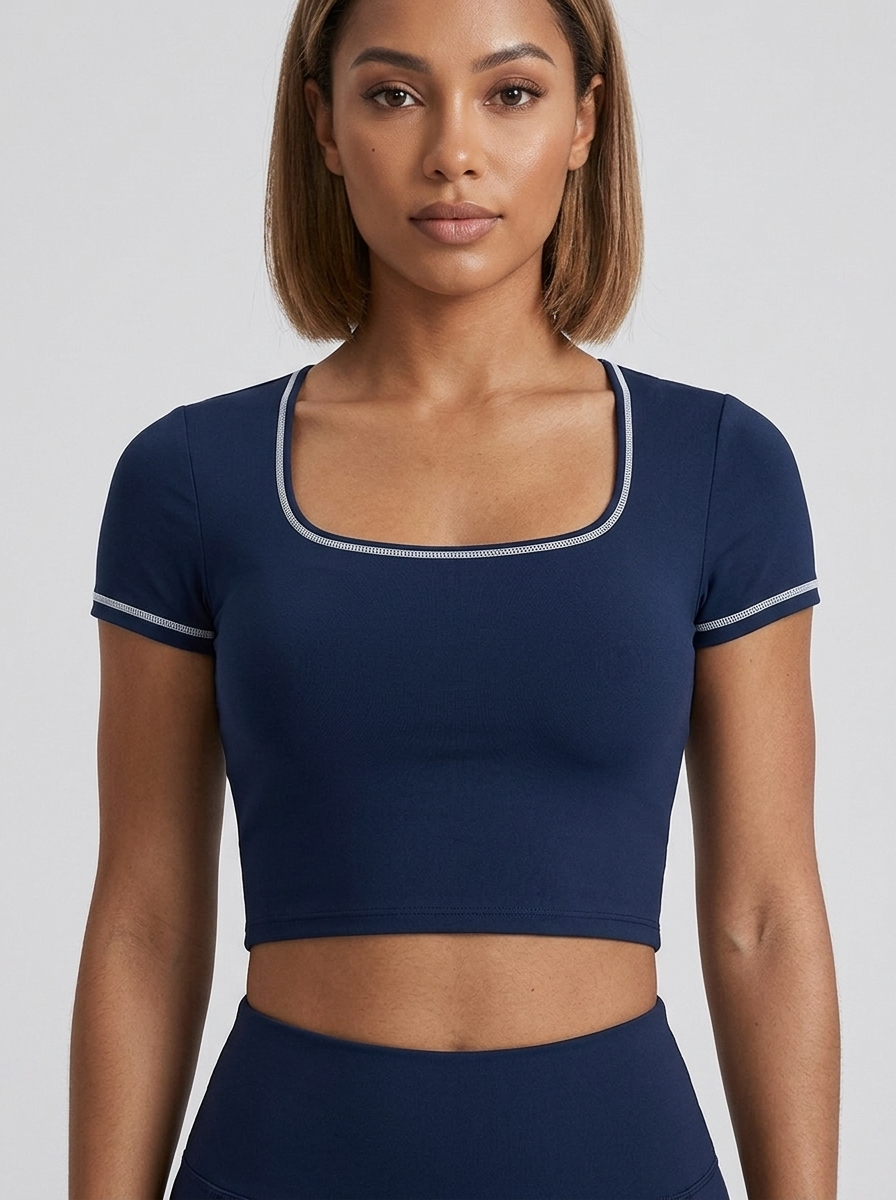 Dejomi Pure Crop Sporttop - Navy Blue