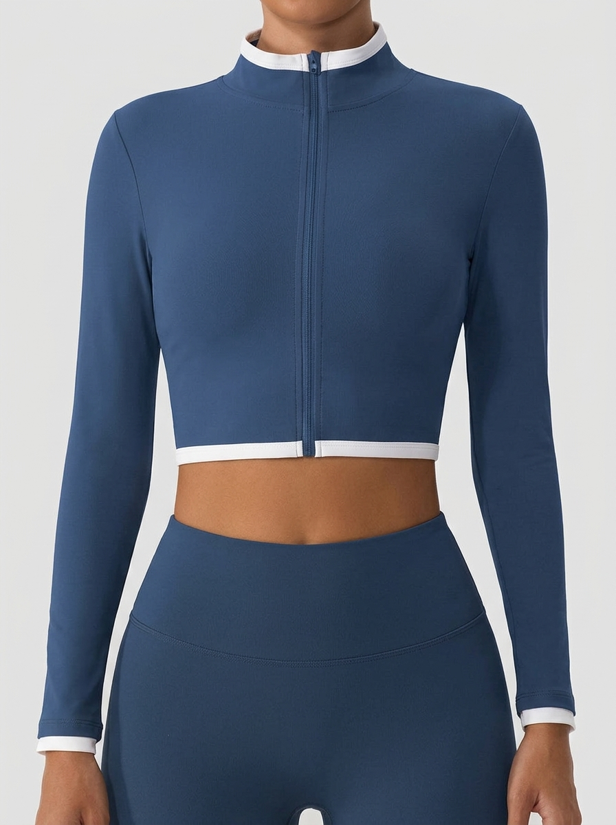 Dejomi Pure Fuse Zip Coat - Purplish blue