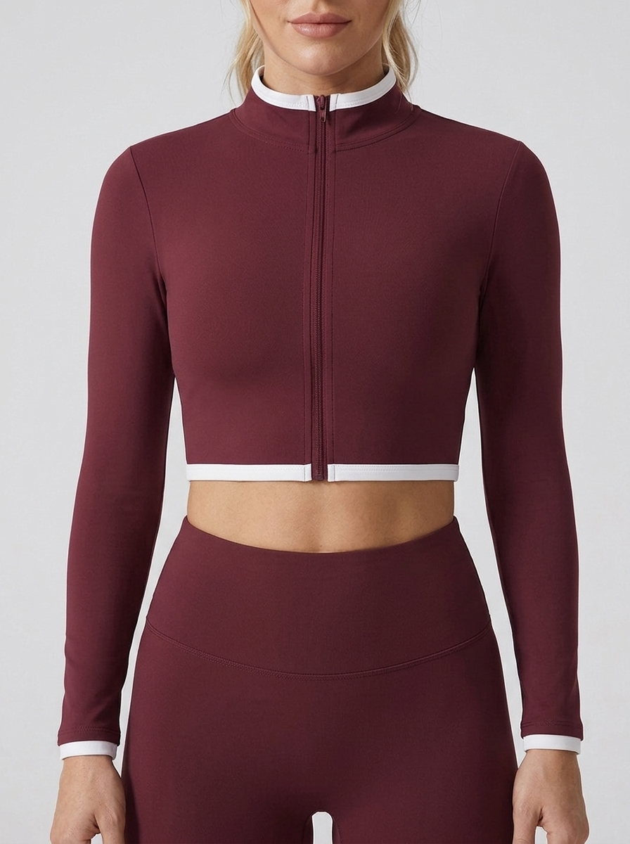 Dejomi Pure Fuse Zip Coat - Burgundy